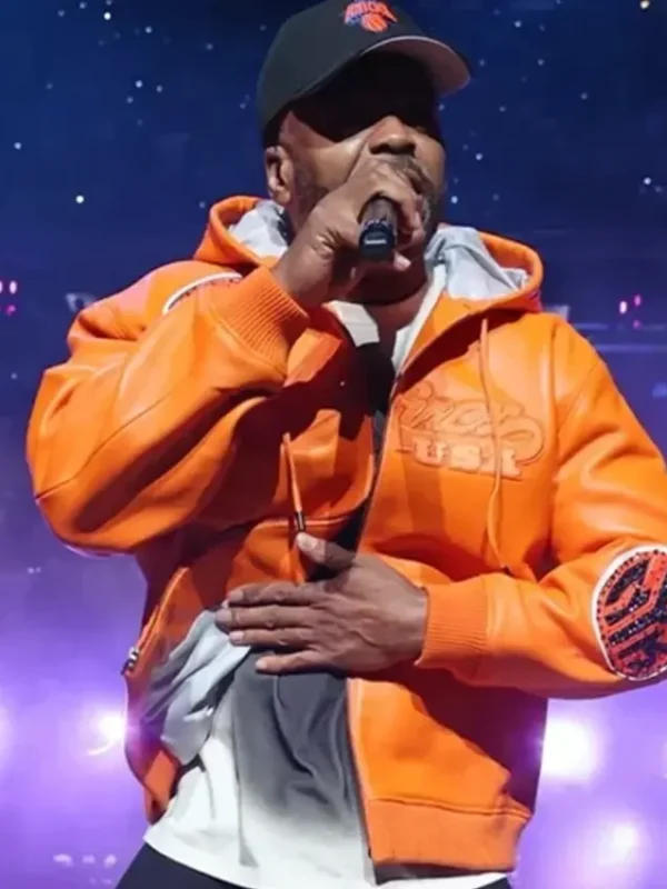 Knicks Game 2 Halftime Show Method Man Orange Jacket