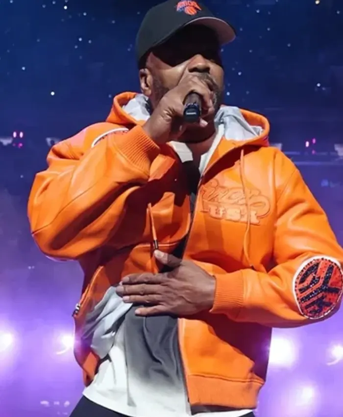 Knicks Game 2 Halftime Show Method Man Orange Jacket Knicks Game 2 Halftime Show Method Man Orange Jacket