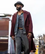 LaKeith Stanfield Play Dirty Maroon Trench Coat