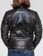 Leister Black Cafe Racer Leather Jacket