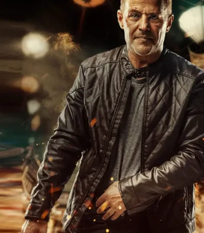 Loreno Black Cafe Racer Leather Jacket