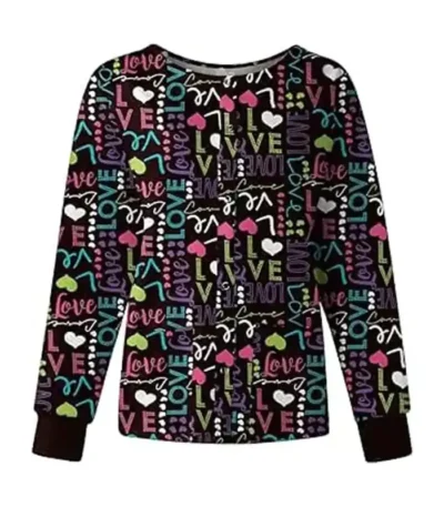Love Love Halloween Scrub Jacket