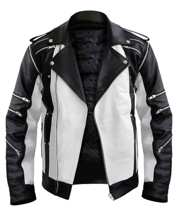 MJ Thriller Black and White Leather Jacket