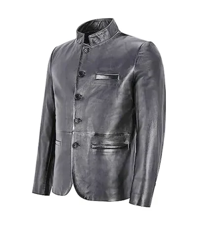 Manny Constantine S01 Grey Leather Jacket