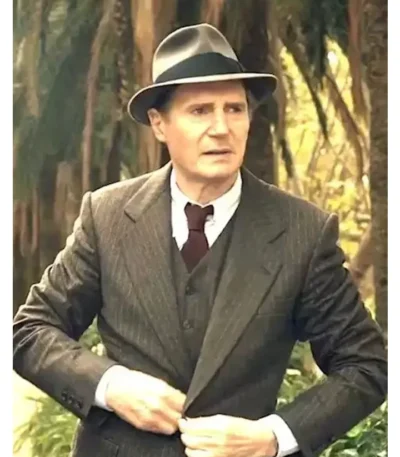 Marlowe 2023 Liam Neeson Grey Coat