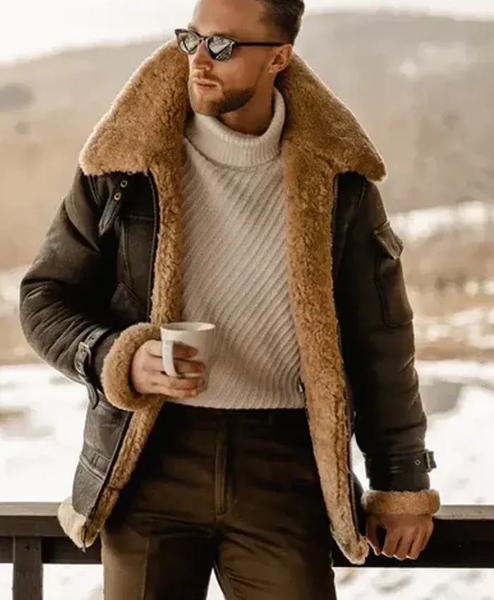 Matthew Belted Cuffs Shearling Leather Jacket Matthew Belted Cuffs Shearling Leather Jacket
