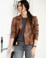 Megan Fox Midnight in the Switchgrass Brown Leather Jacket