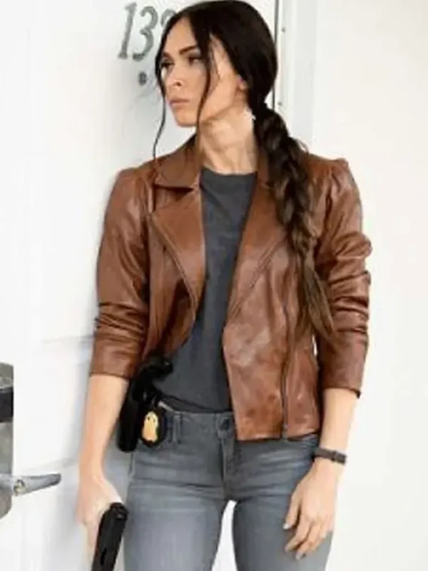 Megan Fox Midnight in the Switchgrass Brown Leather Jacket