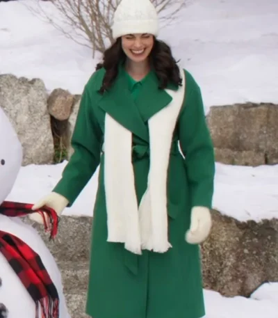 Meghan Ory Believe in Christmas Green Trench Coat