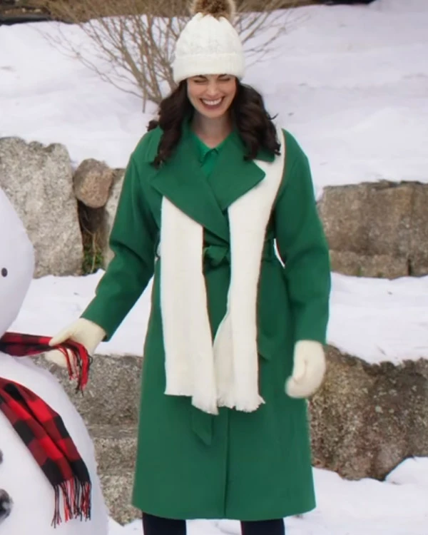 Meghan Ory Believe in Christmas Green Trench Coat Meghan Ory Believe in Christmas Green Trench Coat