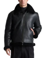 Men’s Black Shearling Leather Jacket