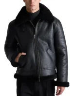 Men’s Black Shearling Leather Jacket