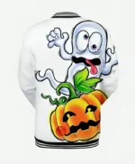 Men’s Funny Halloween Pumpkin Print Varsity Jacket
