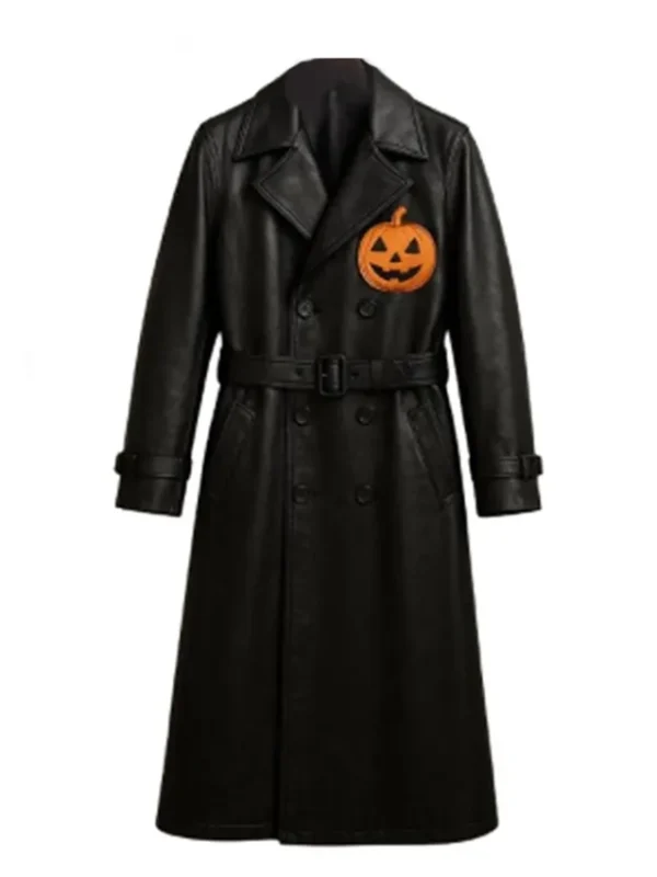 Men’s Halloween Jack-o’-lantern Pumpkin Trench Coat
