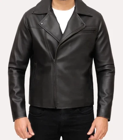 Men’s Nick Classic Black Moto Leather Jacket