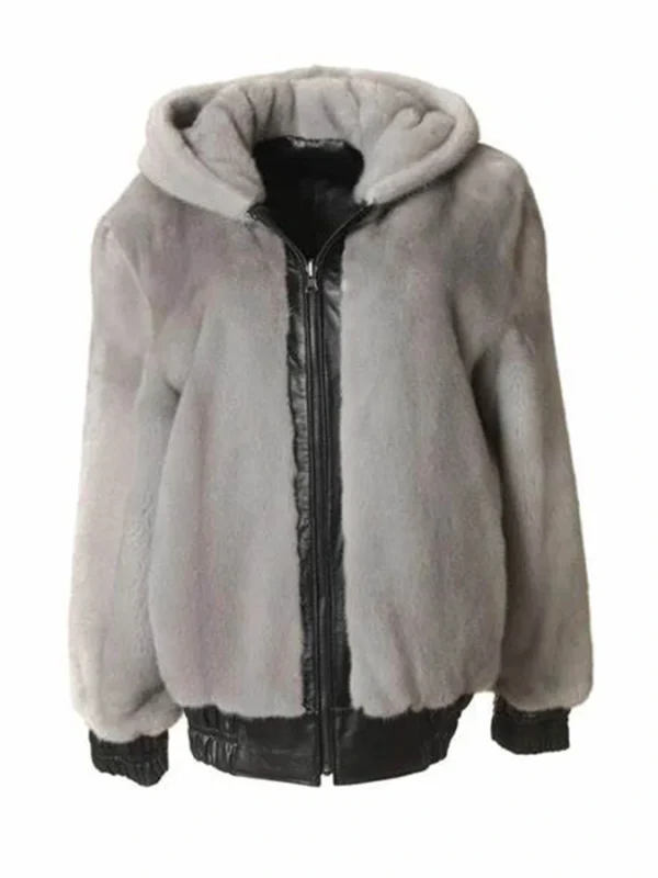 Mens and Womens Mink Fur Bomber Jacket