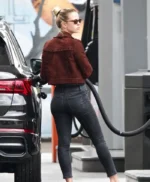 Mia Goth Gas Station Los Angeles Brown Jacket