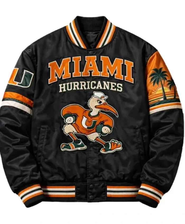 Miami Hurricanes 90’s Applique Patches Jacket Miami Hurricanes 90’s Applique Patches Jacket