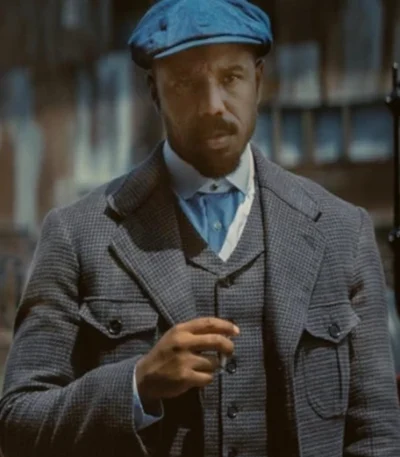 Michael B Jordan Sinners Grey Coat