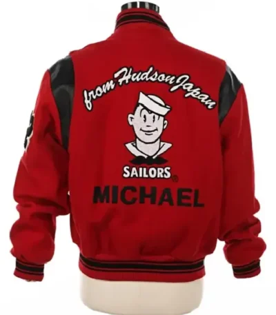 Michael Jackson Sailors Red Varsity Jacket