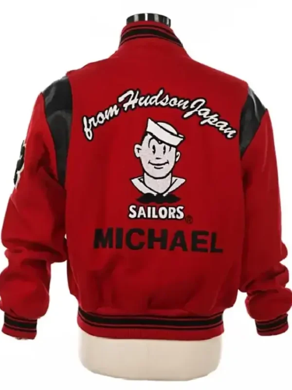 Michael Jackson Sailors Red Varsity Jacket