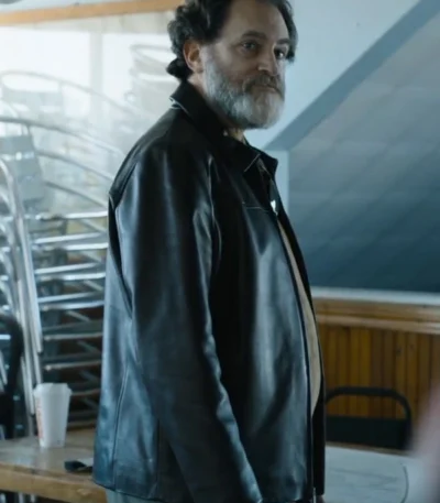 Michael Stuhlbarg The Instigators 2024 Black Leather Jacket