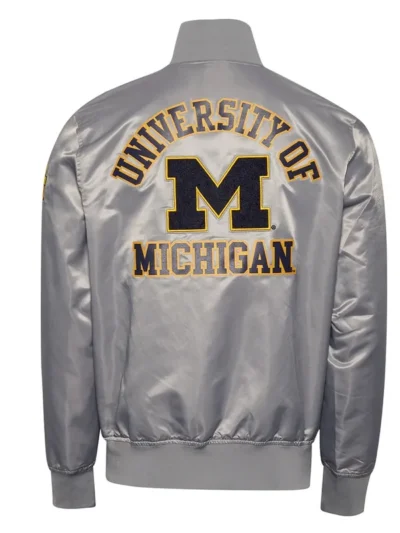 University of Michigan Gray Satin Jacket