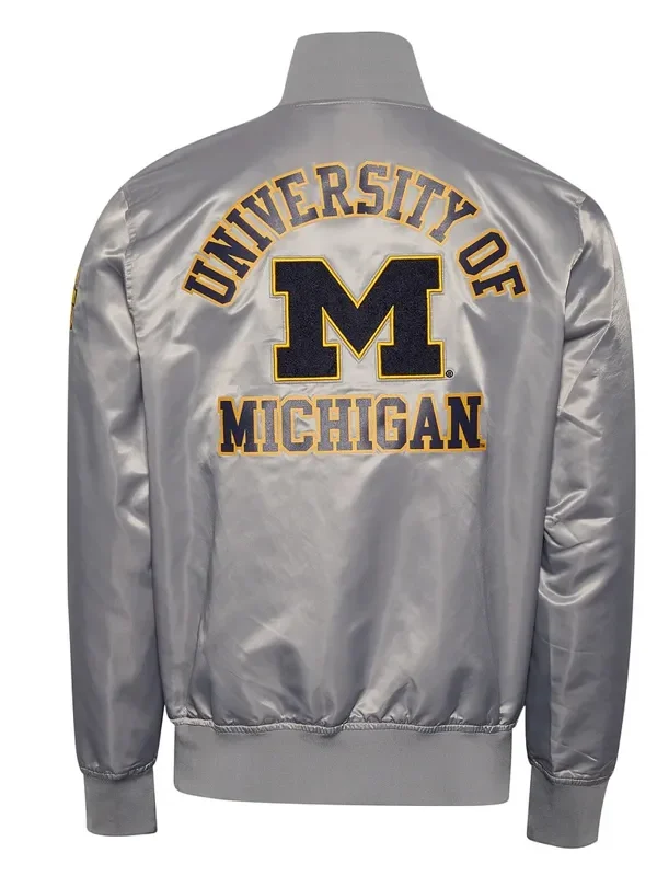 University of Michigan Gray Satin Jacket