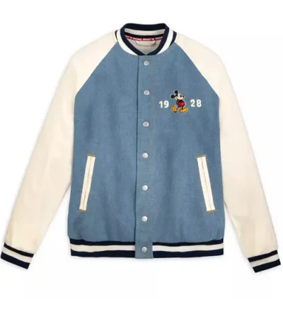 Mickey Mouse Denim Varsity Jacket