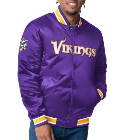 Minnesota Vikings Closer Purple-Gold Satin Jacket