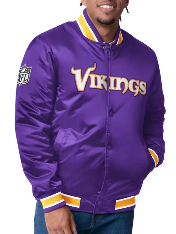 Minnesota Vikings Closer Purple-Gold Satin Jacket