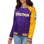 Minnesota Vikings End Zone Yellow-Purple Satin Jacket