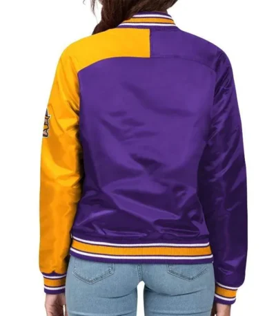 Minnesota Vikings End Zone Yellow-Purple Satin Jacket