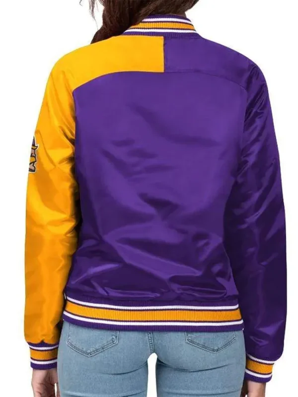 Minnesota Vikings End Zone Yellow-Purple Satin Jacket