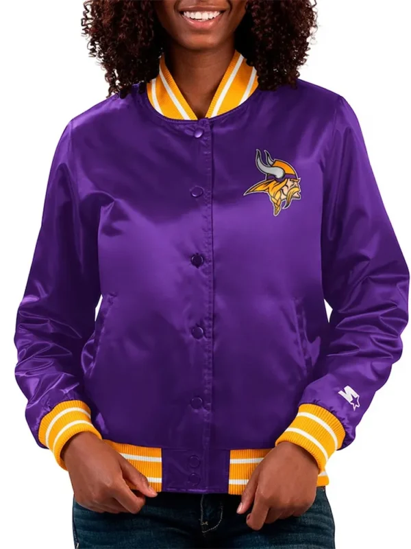 Minnesota Vikings Full Count Purple Satin Jacket