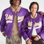Minnesota Vikings Purple Satin Bomber Jacket