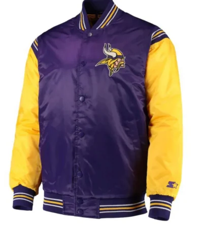 Minnesota Vikings Starter Satin Purple and Yellow Jacket