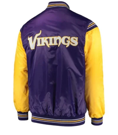 Minnesota Vikings Starter Satin Purple and Yellow Jacket