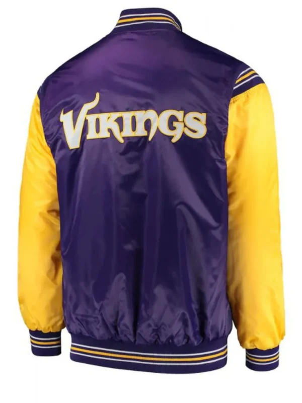 Minnesota Vikings Starter Satin Purple and Yellow Jacket