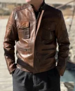 Modern Fit Real Leather Motorcycle Jacket