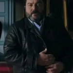 Monsieur Spade 2024 Denis Ménochet Black Leather Coat