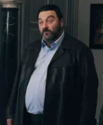 Monsieur Spade 2024 Denis Ménochet Black Leather Coat