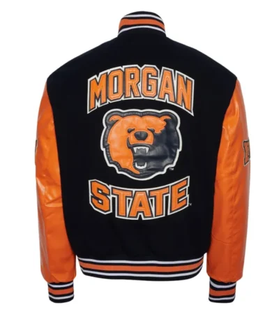 Morgan State University Black and Orange Varsity Jacket