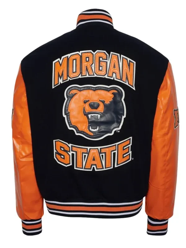 Morgan State University Black and Orange Varsity Jacket
