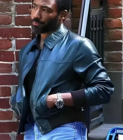 Mr. and Mrs. Smith Donald Glover Black Leather Jacket