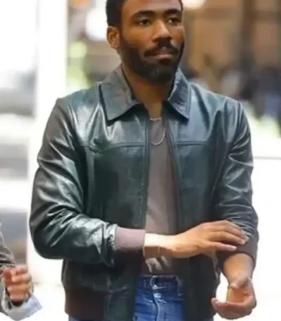 Mr. and Mrs. Smith Donald Glover Black Leather Jacket