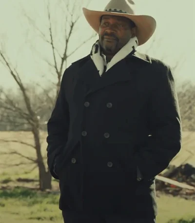 Mykelti Williamson The Last Rodeo Black Wool Peacoat