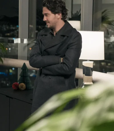 Nat Wolff Play Dirty Black Wool Coat