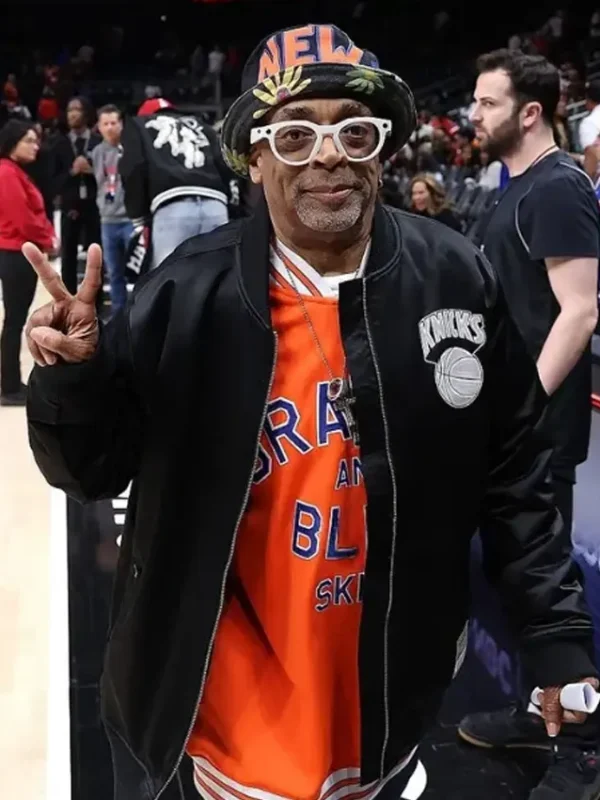 New York Knicks v Atlanta Hawks Spike Lee Black Satin Jacket