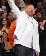 Knicks vs. Cavaliers Game 2 Fat Joe White Biker Jacket